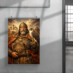 Yaroslav the Wise with falcon and law code poster 4
