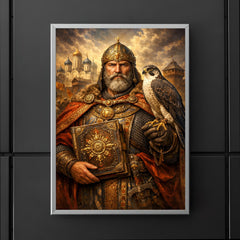 Yaroslav the Wise with falcon and law code poster 5