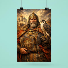 Yaroslav the Wise with falcon and law code poster 6