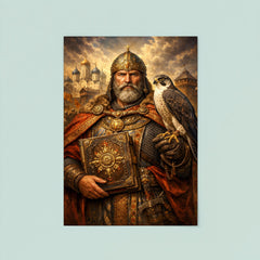 Yaroslav the Wise with falcon and law code poster 8