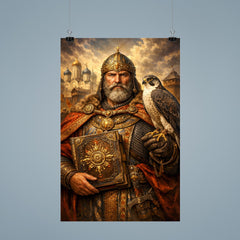 Yaroslav the Wise with falcon and law code poster 9