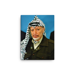 Yasser Arafat canvas print on a plain backdrop in size 12"x16".