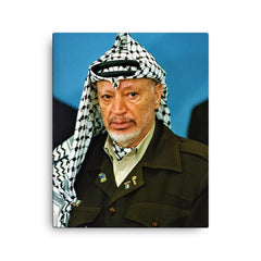 Yasser Arafat canvas print on a plain backdrop in size 16"x20".