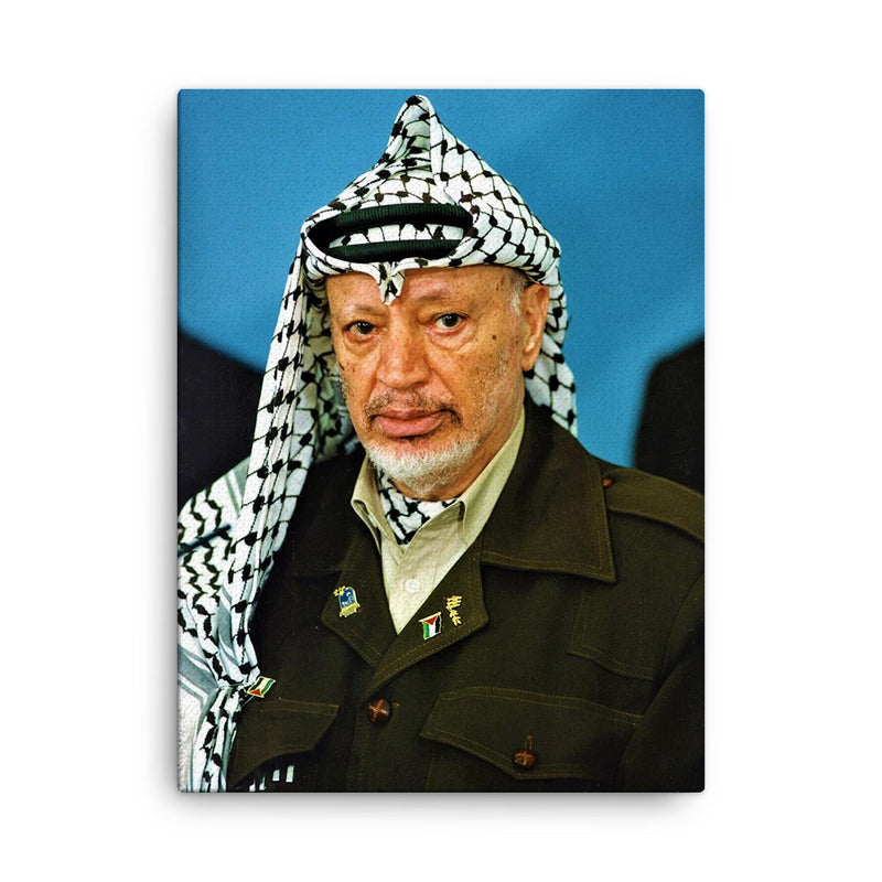 Yasser Arafat canvas print on a plain backdrop in size 18