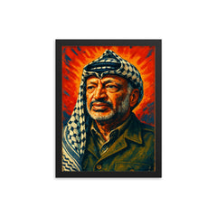 Yasser Arafat framed print on a plain backdrop in size 12"x16".