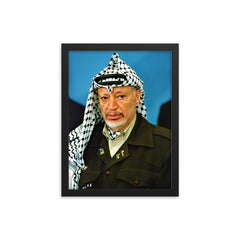 Yasser Arafat framed print on a plain backdrop in size 12"x16".