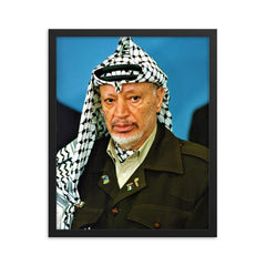 Yasser Arafat framed print on a plain backdrop in size 16"x20".