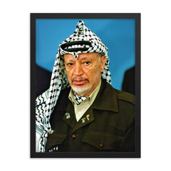 Yasser Arafat framed print on a plain backdrop in size 18"x24".