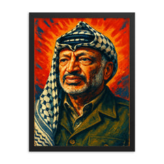 Yasser Arafat framed print on a plain backdrop in size 18"x24".