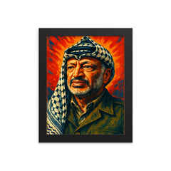Yasser Arafat framed print on a plain backdrop in size 8"x10".