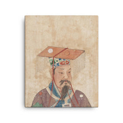 Yellow Emperor Huangdi canvas print on a plain backdrop in size 16"x20".