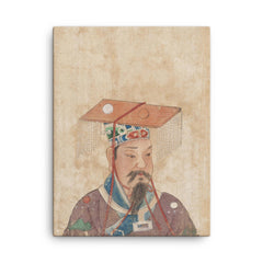 Yellow Emperor Huangdi canvas print on a plain backdrop in size 18"x24".