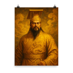 Yellow Emperor Huangdi poster on a plain backdrop in size 8"x10".