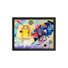 Yellow, Red and Blue by Wassily Kandinsky framed print on a plain backdrop in size 12"x16".