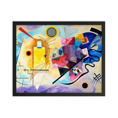 Yellow, Red and Blue by Wassily Kandinsky framed print on a plain backdrop in size 16"x20".