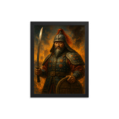Yi Sun sin framed print on a plain backdrop in size 12"x16".