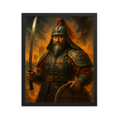 Yi Sun sin framed print on a plain backdrop in size 16"x20".