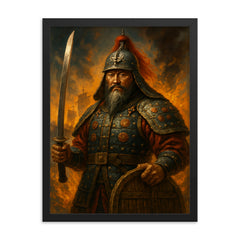 Yi Sun sin framed print on a plain backdrop in size 18"x24".