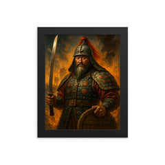 Yi Sun sin framed print on a plain backdrop in size 8"x10".