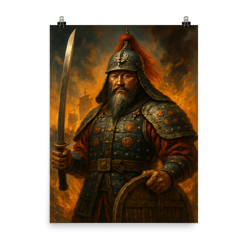 Yi Sun sin poster on a plain backdrop in size 8