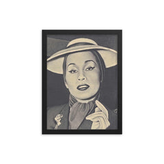 Yma Sumac framed print on a plain backdrop in size 12"x16".