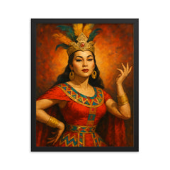 Yma Sumac framed print on a plain backdrop in size 16"x20".