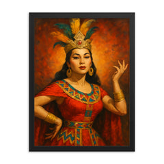 Yma Sumac framed print on a plain backdrop in size 18"x24".