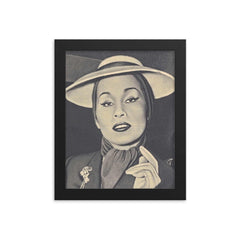 Yma Sumac framed print on a plain backdrop in size 8"x10".
