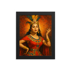 Yma Sumac framed print on a plain backdrop in size 8"x10".