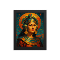 Yma Sumac Inca futurist portrait framed print on a plain backdrop in size 8"x10".