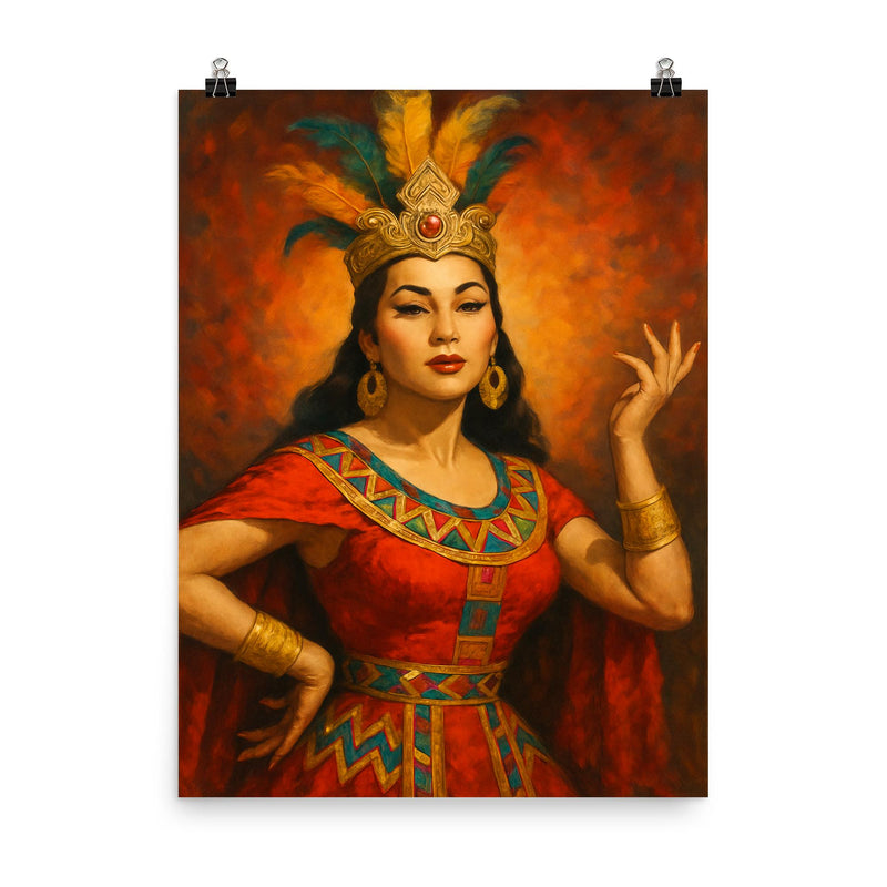 Yma Sumac poster on a plain backdrop in size 8