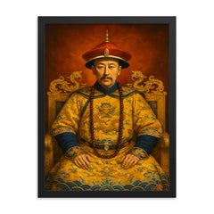 Yongzheng Emperor framed print on a plain backdrop in size 18"x24".