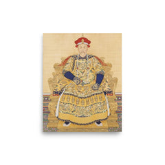 Yongzheng Emperor poster on a plain backdrop in size 8"x10".