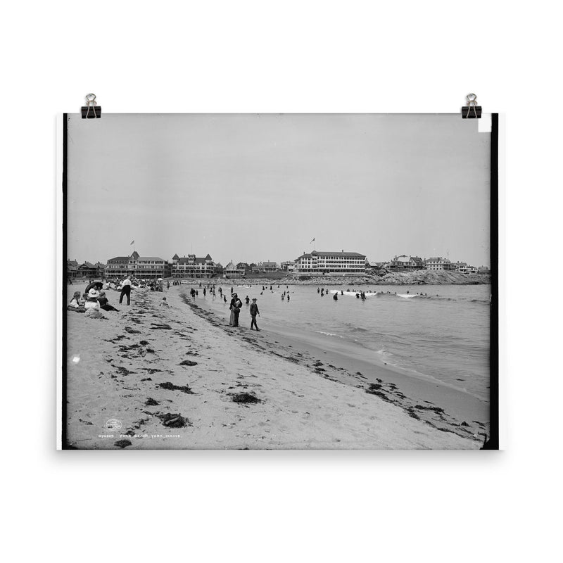 York Beach, Maine, 1908 poster on a plain backdrop in size 8