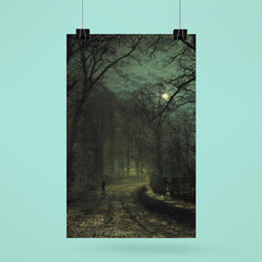 Yorkshire Lane in November by John Atkinson Grimshaw, 1873 poster 6