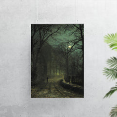 Yorkshire Lane in November by John Atkinson Grimshaw, 1873 poster 7
