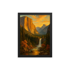 Yosemite National Park framed print on a plain backdrop in size 12"x16".