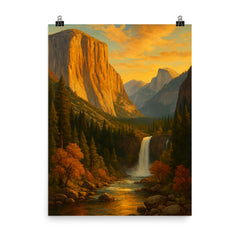 Yosemite National Park poster on a plain backdrop in size 8"x10".