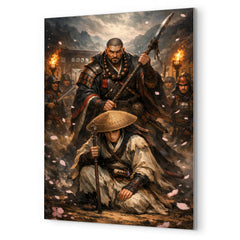 Yoshitsune and Benkei at Ataka barrier metal print mockup