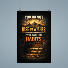You do not rise to wishes you fall to habits poster 9
