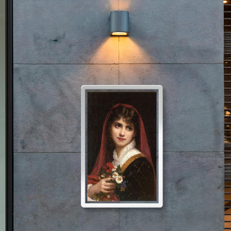 Young Beauty Wearing a Red Veil by Gustave Doyen poster 2