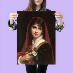 Young Beauty Wearing a Red Veil by Gustave Doyen poster 3