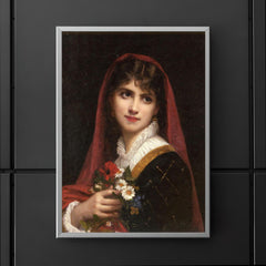 Young Beauty Wearing a Red Veil by Gustave Doyen poster 5