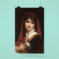 Young Beauty Wearing a Red Veil by Gustave Doyen poster 6