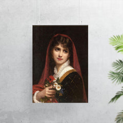 Young Beauty Wearing a Red Veil by Gustave Doyen poster 7