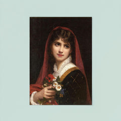 Young Beauty Wearing a Red Veil by Gustave Doyen poster 8