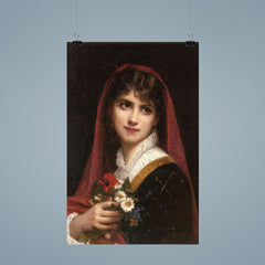 Young Beauty Wearing a Red Veil by Gustave Doyen poster 9