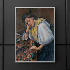 Young Italian Woman at a Table by Paul Cezanne poster 5