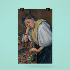 Young Italian Woman at a Table by Paul Cezanne poster 6