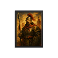 Yue Fei framed print on a plain backdrop in size 12"x16".